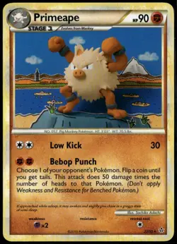 Primeape Rare - HGSS Unleashed 22/95 2010 LP+ Pokemon Card - Image 1