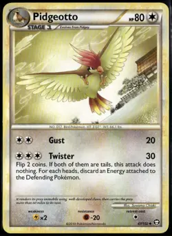 Pidgeotto Uncommon - HGSS Triumphant 47/102 2010 LP+ Pokemon Card - Image 1
