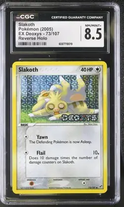CGC 8.5 SLAKOTH 73 EX DEOXYS STAMPED REVERSE HOLO POKEMON NM/ MINT + - Image 1