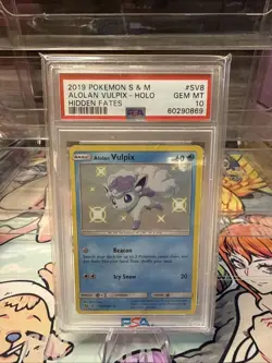 Pokemon PSA 10 Alolan Vulpix SV8/SV94 Shiny Vault SM Hidden Fates - Image 1