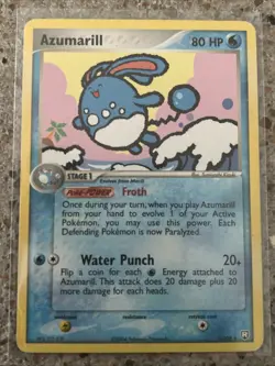 Azumarill 1/109 Team Rocket Returns LP Pokemon Card Non Holo 2004 - Image 1