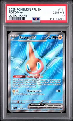 2025 POKEMON PFL EN-PHANTASMAL FLAMES ULTRA RARE #111 ROTOM EX PSA 10 - Image 1