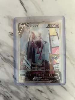 Pokemon TCG Mewtwo V 072/078 Pokemon GO Ultra Rare Holo English 2022 - Image 1