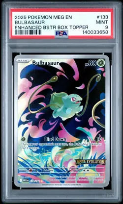 2025 POKEMON MEG EN-MEGA EVOLUTION ENHANCED BOOSTER BOX TOPPER BULBASAUR PSA 9 - Image 1
