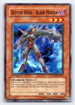 Destiny Hero - Blade Master - POTD-EN015 - Common - 1st Edition Yugioh - Image 1
