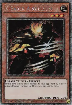 Yugioh X-Saber Airbellum RA03-EN221 - Platinum Secret Rare - Image 1