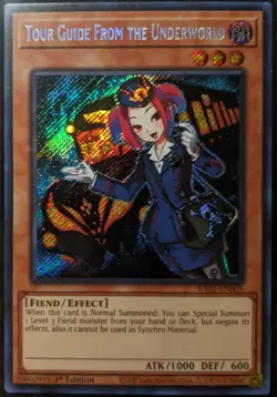 YuGiOh Tour Guide from the Underworld Secret Rare 1st Edition RA01-EN005 - Image 1