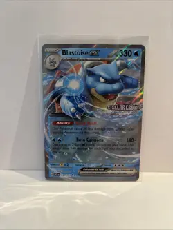 Pokemon TCG Blastoise EX Stellar Crown Stamped Holo Double Rare Card 030/142 - Image 1
