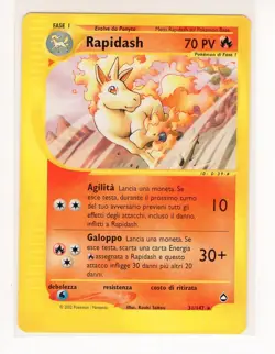 ~ITA~ ITALIAN Rapidash Aquapolis Rare NON-HOLO 31/147 Pokemon Card (TLB) - Image 1