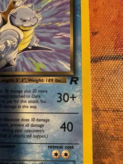 1st Edition Team Rocket Dark Blastoise | 20/82 | Vintage Pokemon Card - Image 4