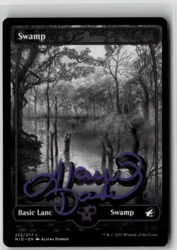 MTG Swamp 272/277 MID Midnight Hunt Signed Auto Alayna Danner Basic Land - Image 1