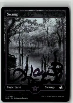 MTG Swamp 272/277 MID Midnight Hunt Foil Signed Auto Alayna Danner Basic Land - Image 1
