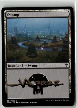 MTG Swamp 260/269 ELD Signed Auto Victor Adame Minguez - Image 1