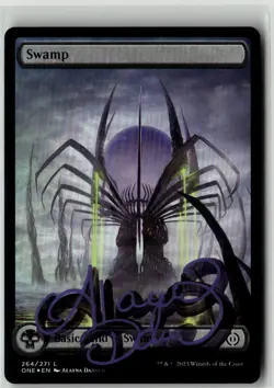 MTG Swamp 264/274 ONE Phyrexia Foil Signed Auto Alayna Danner Basic Land - Image 1