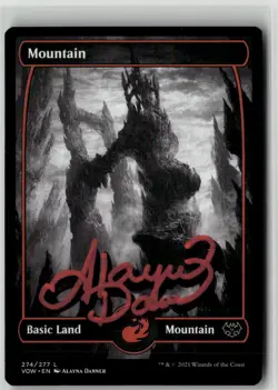 MTG Mountain 274/277 MID Midnight Hunt Signed Auto Alayna Danner Basic Land - Image 1