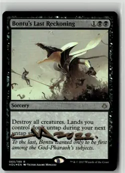 MTG Bontu's Last Reckoning Foil 060/199 HOU Signed Auto Victor Adame Minguez - Image 1
