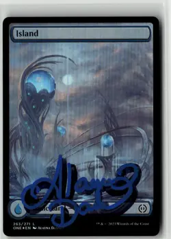 MTG Island 263/274 ONE Phyrexia Foil Signed Auto Alayna Danner Basic Land - Image 1