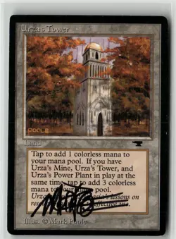 MTG Urza's Tower Antiquities Signed Auto Mark Poole - Image 1