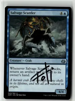 MTG Salvage Scuttler 043/184 AER Aether Revolt Artist Proof Signed w/ Sketch - Image 1