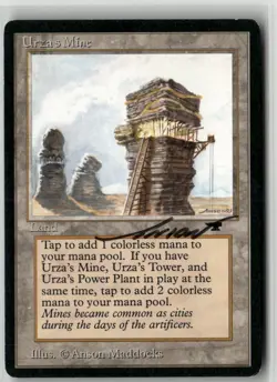 MTG Urza's Mine (Tower) Antiquities Signed Auto Anson Maddocks - Image 1