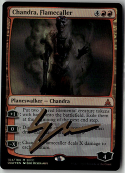 MTG Chandra, Flamecaller Foil 104/184 SDCC 2016 Signed Auto Eric Deschamps - Image 1