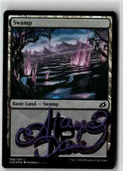 MTG Swamp 266/274 IKO Ikoria Foil Signed Auto Alayna Danner Basic Land - Image 1