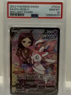 Pokemon TCG 2022 Sylveon V TG14/30 Brilliant Stars Full Art Holo PSA 10 - Image 1