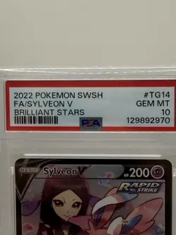 Pokemon TCG 2022 Sylveon V TG14/30 Brilliant Stars Full Art Holo PSA 10 - Image 2
