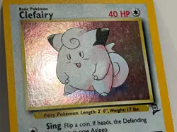 Vintage 2000 Pokemon TCG Base Set 2 CLEFAIRY HOLO Rare 6/130 LP English, Unltd - Image 3