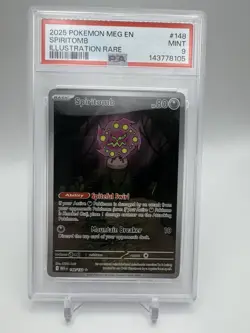 2025 POKEMON MEG EN-MEGA EVOLUTION ILLUSTRATION RARE #148 SPIRITOMB PSA 9 - Image 1