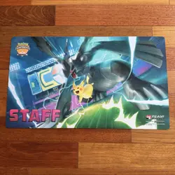 Pokemon Playmat Pikachu & Zekrom Tag Team STAFF Regional Championship USED - Image 1