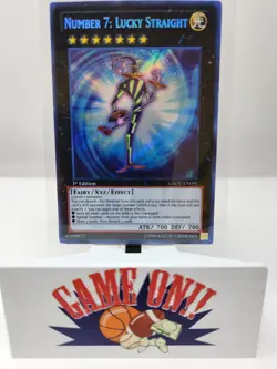 YuGiOh Number 7: Lucky Straight GAOV-EN091 1st Edition Secret Rare NM - Image 1