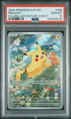 Pikachu 088 Paldea Adventure Chest Svp En-sv Black Star Promo Pokemon PSA 10 - Image 1
