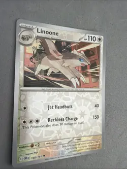 Pokemon TCG * SV Obsidian Flames * 168/197 Linoone REVERSE HOLO Uncommon * NM - Image 2