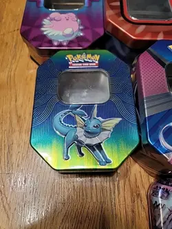 Pokemon Collector's Tins Lot of 7 Empty Sylveon Galar Rapidash Rayquaza Vaporeon - Image 3