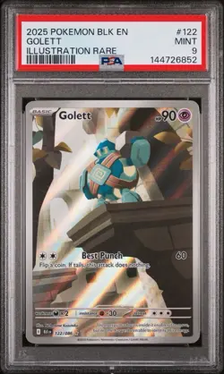 Pokemon TCG Golett 122/086 SV Black Bolt Holo Illustration Rare - Image 1