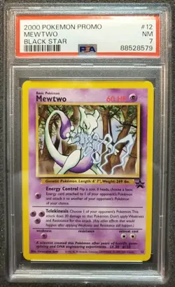 2000 Pokemon Mewtwo Black Star Promo PSA 7 NM Near Mint #12 - Image 1