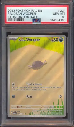 2023 POKEMON PALDEA EVOLVED PALDEAN WOOPER #221 ILLUSTRATION RARE IR PSA 10! - Image 1
