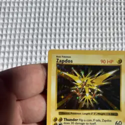 Pokemon TCG Zapdos Base Set Holo Shadowless Rare Card 16/102 DMG Condition - Image 2