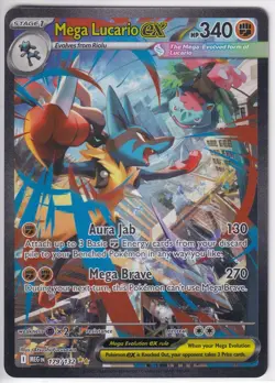 Pokemon TCG Mega Lucario EX Card 179/132 Mega Evolution SIR - NM/Mint - Image 1