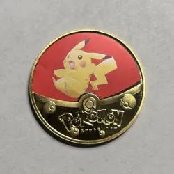 NEW Pokemon Pikachu Premium High Quality Rare Collectible Metal Gold Coin M/NM - Image 1