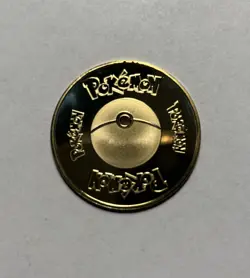 NEW Pokemon Pikachu Premium High Quality Rare collectible Metal Gold Coin M/NM - Image 2