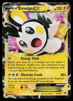 Emolga EX 46/146 Ultra Rare XY Base Set Pokemon Card - Image 1