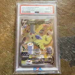 #155 FULL ART/TYRANITAR V 2021 POKEMON SWORD & SHIELD BATTLE STYLES PSA 10 - Image 1