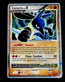 Lucario Lv. X LP DP12 Diamond and Pearl Promo Pokemon TCG Rare Holo Light Play - Image 1