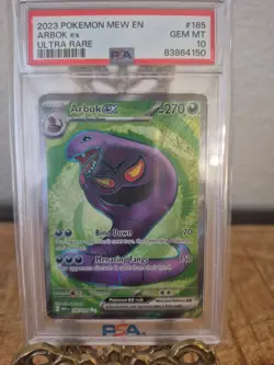 2023 Pokemon MEW EN Arbok ex #185 PSA 10 - Image 1