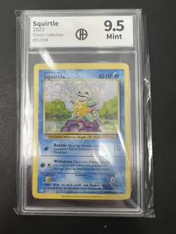 Pokemon 2023 Trading Card Game Classic Collection 001/034 Squirtle CAG 9.5 Holo - Image 1