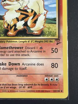 Pokemon TCG Arcanine Base Set 2 Uncommon Card 33/130 NM Condition - Image 3