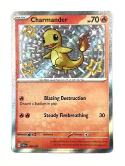 2024 Charmander 109/091 Paldean Fates Shiny Rare Holo Pokemon TCG Card (read) - Image 1