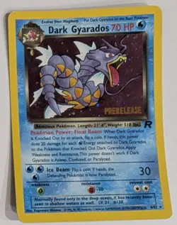 Vintage Dark Gyarados Holo Team Rocket 8/82 Prerelease Pokemon Card 2000 - Image 2